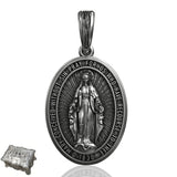 S925K Silver Miracle Medal English Version Inscription Necklace - BGCOPPER