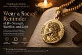 3D Embossed Jesus Christ Serenity Prayer Coin Pendant Necklace
