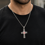 Knights Templar Celtic Knot Cross Necklace for Men, Red Enamel Templar Symbol Stainless Steel Pendant Product Parameters