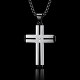 Layered Cross Necklace – Titanium Steel Christian Pendant