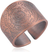 Seven Archangels Ring for Men Stainless Steel The Seal Of Solomon Tetragrammaton Archangels Protection Ring Statement Band for Men Women - BGCOPPER