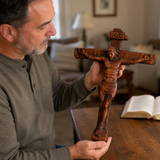 Sacred Art Solid Wood Crucifix - craftsmanship detail
