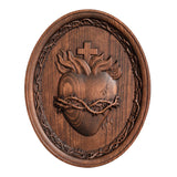 Sacred Family Three Sacred Hearts Wall Decoration Wood Sculpture - BGCOPPER
