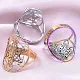 Metatron's Cube Ring Archangel Protection Women Ring Stainless Steel Jewelry - BGCOPPER