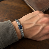 Vintage Sapphire Braided Copper Bracelet - design detail