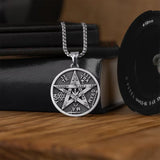 Solomon's Pentacle Reversible Engraved Seal of the Seven Angels Necklace S925K Silver Pendant - BGCOPPER