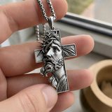 S925 Sterling Silver Jesus Crown of Thorns Cross Pendant – Christian Faith Necklace
