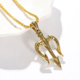 Poseidon Trident Necklace Men's Lucky Charm - BGCOPPER