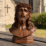 Boxwood Jesus Crown with Thorns Half-Length Desktop Ornament - product view