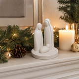 Minimalist Matte White Ceramic Holy Family Nativity Statue