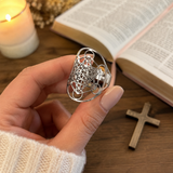 Metatron's Cube Ring Archangel Protection Women Ring Stainless Steel Jewelry