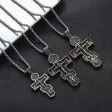 Stainless Steel Orthodox Cross Pendant Necklace - BGCOPPER