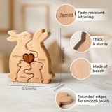 Personalized Wooden Bunny Family Puzzle | Family Keepsake