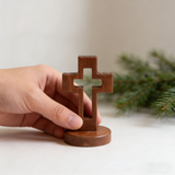Hollow Wooden Cross Tabletop Decor | Christian Home Accent