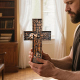 BGCOPPER Savior Jesus Cross - Carved from Natural Wood - BGCOPPER