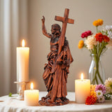 Jesus Resurrection Cross Round Sculpture Tabletop Decoration - BGCOPPER
