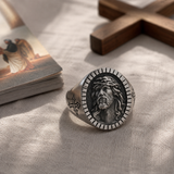 Jesus Crown of Thorns Signet Ring – Christian Faith Cross Ring