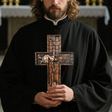 BGCOPPER Savior Jesus Cross - Carved from Natural Wood - BGCOPPER