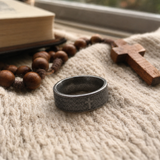 Scripture Cross Stainless Steel Ring