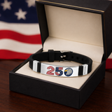 250 Years of Independence Bald Eagle & USA Flag Patriotic Silicone Bracelet