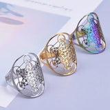Metatron's Cube Ring Archangel Protection Women Ring Stainless Steel Jewelry - BGCOPPER