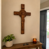 Bgcopper INRI Wood Carving Crucifix - craftsmanship detail