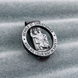 St. Christopher's Virgin Mary bless us with a safe journey car visor clips - BGCOPPER