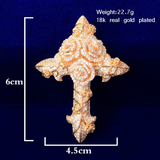 Rose Cross Iced Out Pendant Necklace – Divine Love & Eternal Devotion