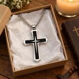 Modern Two-Tone Cross Necklace – A Bold Daily Reminder of Faith