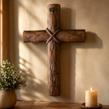 Hand-Carved Beechwood Intertwined Cross of Unity in Christ
