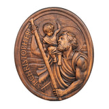 St.Christopher Christian Wood Carving Plaque/The patron saint of travelers - BGCOPPER