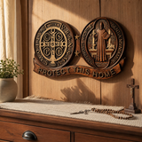 St. Benedict's Exorcism Medal Christian Wall Plaque - Best Christmas Gift - design detail