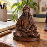 Hand-Carved Beechwood Sacred Heart of Jesus Prayer Statue