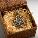 Double-sided S925k silver pendant depicting the Passion of Christ and St. George slaying the dragon.