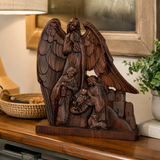 Heilige Familie mit Schutzengel Statue-Göttlicher Segen für Ihr Zuhause