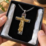 Trinity Crucifix Necklace – Father, Son & Holy Spirit Christian Cross Pendant