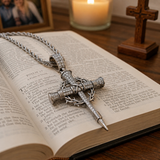 Nail Cross Crown of Thorns Necklace – Faith, Redemption & Timeless Strength - side view
