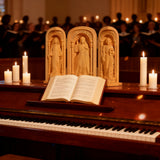 Hand-Carved Travel Triptych Altar: The Holy Family at Your Side