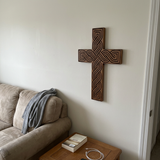 Handcrafted Beechwood Plaited Wall Cross – Natural Wood Finish