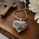 A Piece of My Heart Lives in Heaven Memorial Cremation Necklace - craftsmanship detail