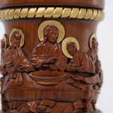 Boxwood "Last Supper" Chalice Hand-Carved Communion Cup | Eternal Symbol of Redemption & Fellowship