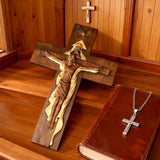 Bgcopper Holy Trinity Crucifix Wood Decor