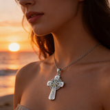 Celtic Knot Abalone Cross Necklace – Heritage & Faith Woven Together