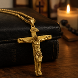 S925K Sandblasted Silver Jesus Crucifix Pendant