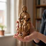 Bruges Madonna Statue: Hand-Carved Beechwood, Woven With Faith and Story - side view