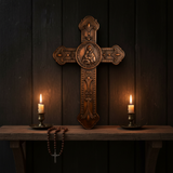 Wooden crucifix of the Virgin, Virgin Mary, Baby Jesus, religious wooden icon, wall crucifix, wall decoration