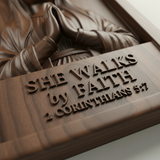 She Walks by Faith Wooden Wall Decor - product view