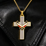 Wings of Faith Cross Necklace – Courage, Devotion & Patriotism