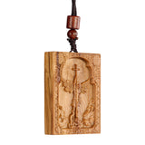 Square Archangel Michael Wooden Pendant