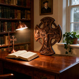 Hand-Carved Beechwood “Hand of Redemption” Crucifix | The Passion and Divine Grace of Christ